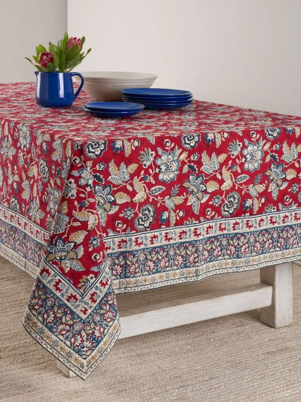 Pottery Barn Scarlett Block Tablecloth